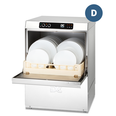 DC ED50D Economy Range 500mm Basket Frontloading Commercial Dishwasher with Drain Pump, 18 Plates