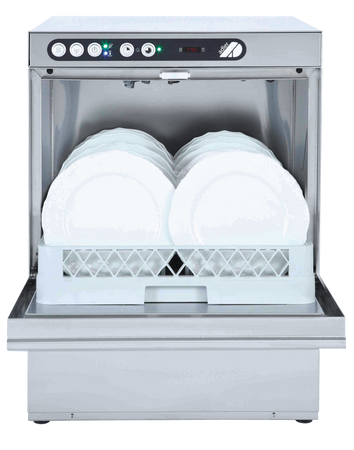 Adler AD50 500mm Basket Dishwasher with Gravity Drain & Chemical Pump, 18 Plates (13 Amp Plug)