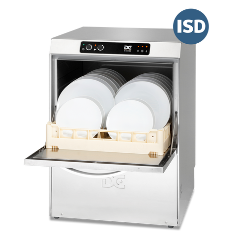 DC SD50ISD Standard Range 500mm Basket Frontloading Commercial Dishwasher with Integral Water Softener & Drain Pump, 18 Plates
