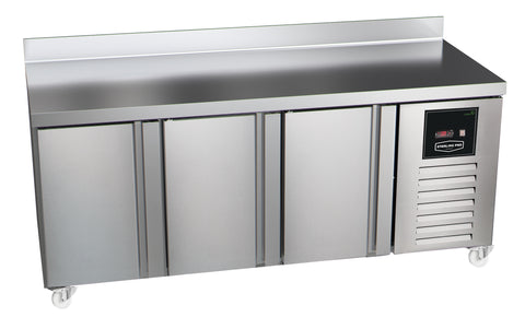 Sterling Pro Green SNI-7-180-30-SB 3 Door Counter Freezer with 100mm Splashback, 452 Litres