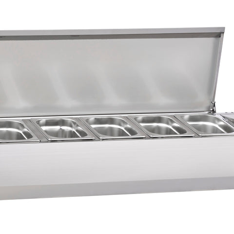 Sterling Pro Cobus SPT1400-330-SS Topping Well with Stainless Steel Lid, 6 x GN1/4