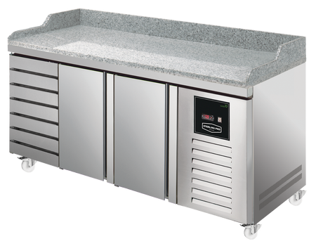 Sterling Pro Green SPI-8-200-27 Granite Top 800mm Fridge Counter, 2 Doors & 7 Drawers