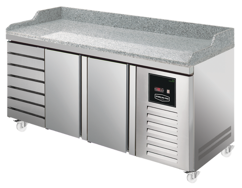 Sterling Pro Green SPI-8-200-27 Granite Top 800mm Fridge Counter, 2 Doors & 7 Drawers