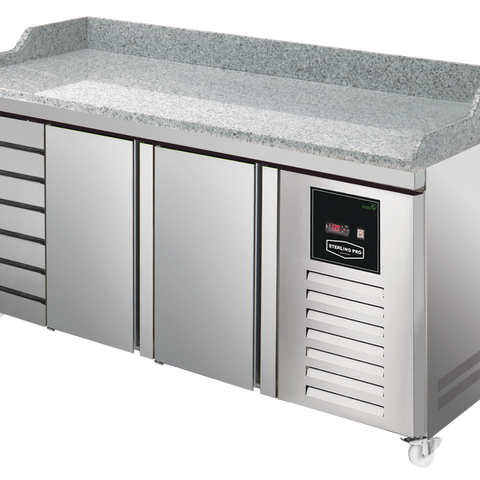 Sterling Pro Green SPI-8-200-27 Granite Top 800mm Fridge Counter, 2 Doors & 7 Drawers