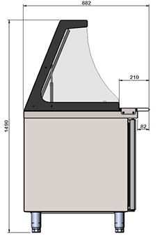 Coreco PC80-150-15-LGL 2 Door Preparation Station with Lift-Up Lid, 362 Litres