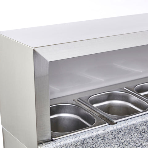 Sterling Pro Cobus SPU903PZ 3 Door Granite Top Pizza Counter, 8 x GN1/6, 402 Litres