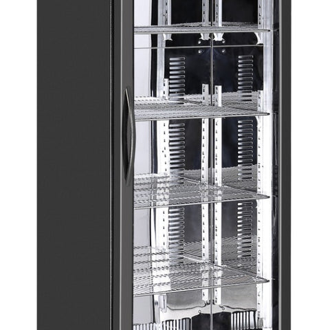 Sterling Pro Green SP110-BK Single Door Black Upright Bottle Cooler, 293 Litres