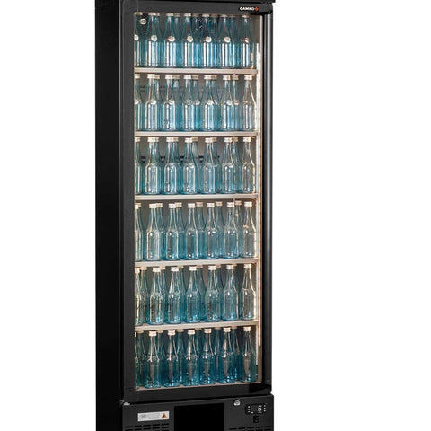 Gamko MG3/300RG Maxiglass Right Hand Hinged Glass Single Door Upright Bottle Cooler, 300 Litres
