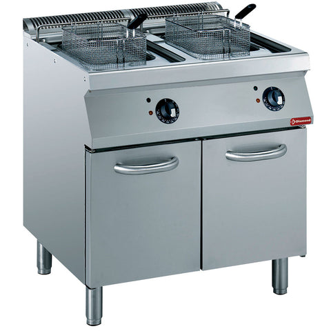 Diamond E17/F30A8-N Double Basket Freestanding Electric Fryer on 2 Neutral Closed Cupboards, 20kW