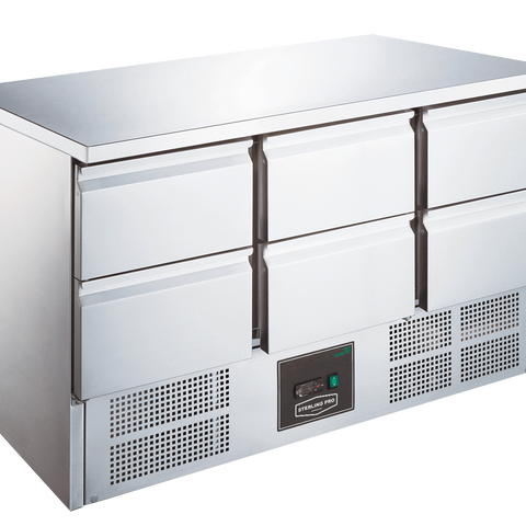 Sterling Pro Cobus SPU303-6D 6 Drawer Undermounted Counter, 368 Litres