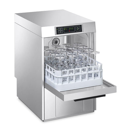 Smeg UG415DSUK Undercounter Glasswasher  400 x 400mm Basket + Built in Softener