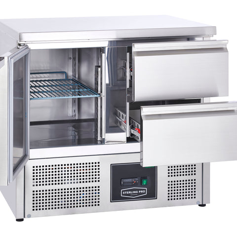 Sterling Pro Cobus SPU201-2D Undermounted Fridge Counter 2 Drawers 1 Door, 230 Litres