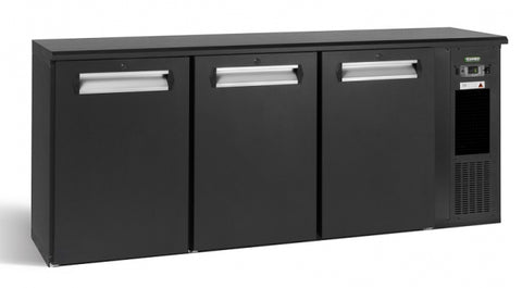 Gamko E3/222MU84 Solid Triple Door Black Undercounter Bottle Cooler, 531 x 33 Centiliters