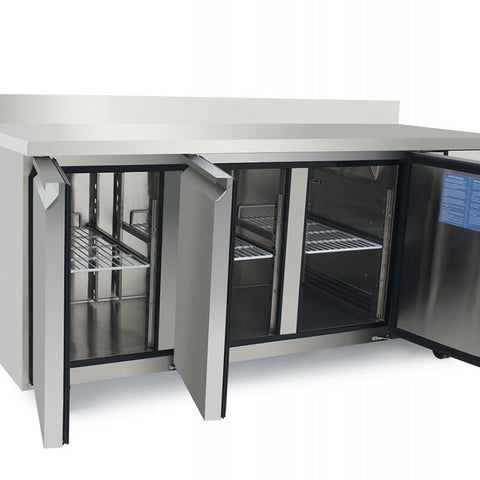 Atosa EPF3472HDSB 3 Door Preparation Counter Freezer with Splash Back, 420 Litres