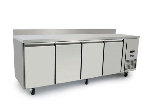 Atosa EPF3442HDSB 4 Door Preparation Counter Fridge with Splash Back, 510 Litres