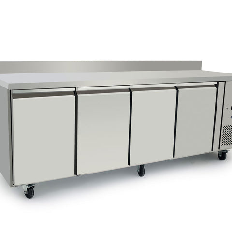 Atosa EPF3442HDSB 4 Door Preparation Counter Fridge with Splash Back, 510 Litres
