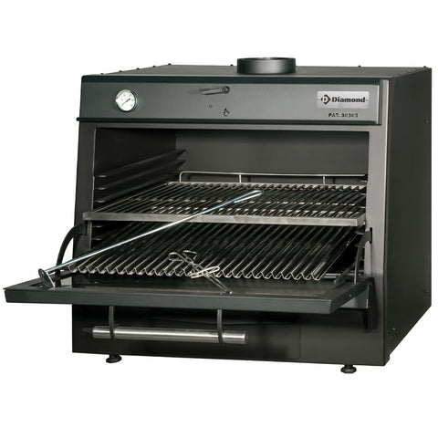 Diamond CBQ-075/BK Black Charcoal BBQ Oven