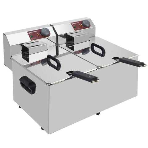 Diamond EF72-N Double Basket Countertop Electric Fryer, 6.4kW