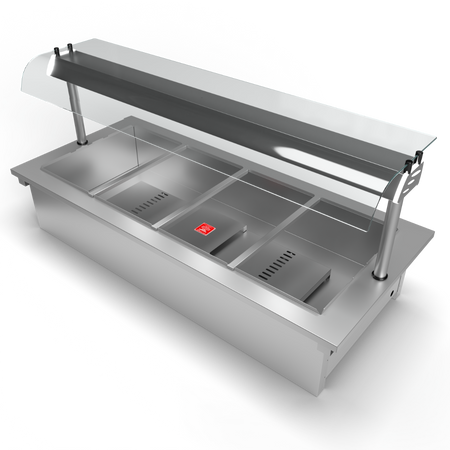 Moffat D4BM Drop-In Bain Marie Dry Heat Model with Curved Glass Open Front Gantry