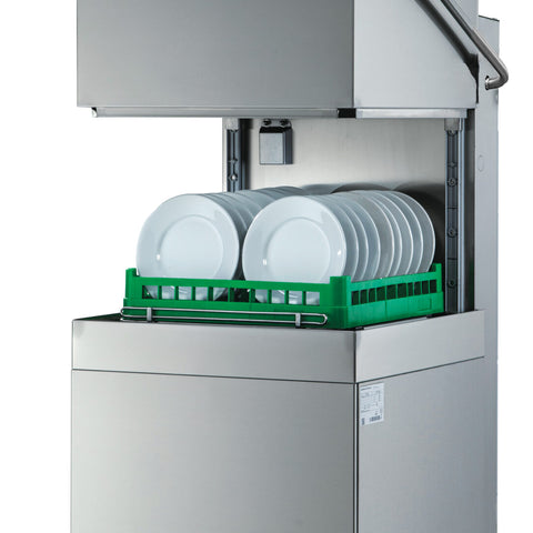 DC OXD1400ACPISD-9KW Optima Range 500mm Basket Passthrough Commercial Dishwasher with Break Tank, Chemical Pumps, Integral Softener & Drain Pump - 18 Plates