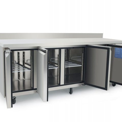 Atosa EPF3482HDSB 4 Door Preparation Counter Freezer with Splash Back, 560 Litres