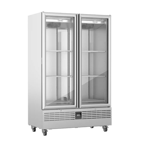 Foster FSL800G/11-318 Slimline Double Glass Door Refrigerated Upright Display Cabinet, 800 Litres