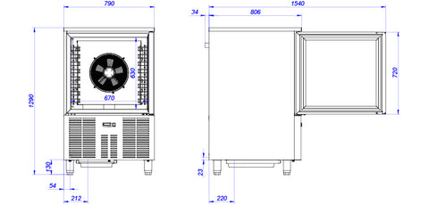 Sterling Pro SP0840BC 8 Grid Single Door Blast Chiller / Freezer, 40kg/24kg