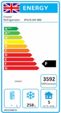 Foster EP1/3L/43-180 EcoPro G3 3 Door Freezer Counter, 435 Litres