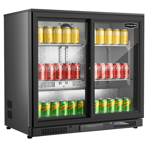 Sterling Pro Green SP2HC-BS Sliding Double Door Bottle Cooler, 180 x 330ml Bottles