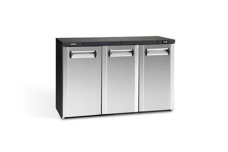 Gamko Maxiglass MG3/315CS Maxiglass Hinged Stainless Steel Front Triple Door Undercounter Bottle Cooler, 315 Litres