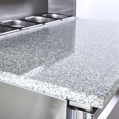 Sterling Pro Cobus SPU902PZ 2 Door Granite Top Pizza Counter, 5 x GN1/6, 240 Litres