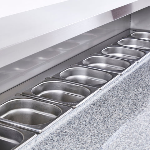 Sterling Pro Cobus SPU903PZ 3 Door Granite Top Pizza Counter, 8 x GN1/6, 402 Litres