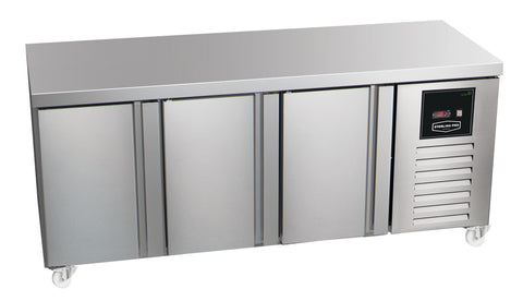Sterling Pro Green SNI-7-180-30-NS 3 Door Counter Freezer Plain Top, 452 Litres