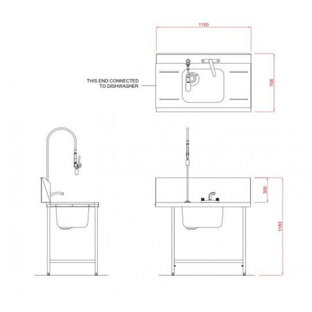 Hobart SD1150R/L Inlet Double Rack Table & Sink