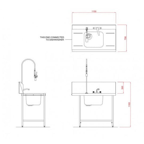 Hobart SD1150R/L Inlet Double Rack Table & Sink