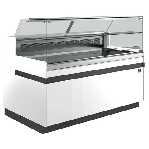 Diamond VB10XB2/R2 Flat Glass White Refrigerated Serveover Counter, 2138mm