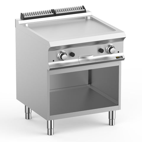 Hobart Ecomax HEFTBG77AL Smooth Griddle on Open Cupboard, 14kW
