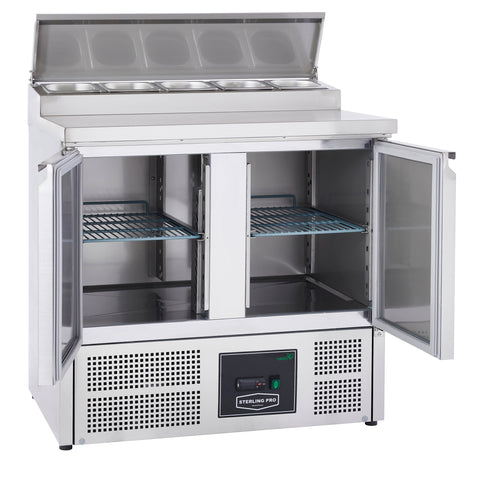 Sterling Pro Cobus SPU200PZ 2 Door Pizza Preparation Counter 5 x GN1/6, 240 Litres