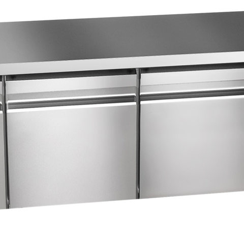 Sterling Pro Green SPI-B-180 3 Door Stainless Steel Low-Height Fridge Counter, 3 x 2/3 Drawers