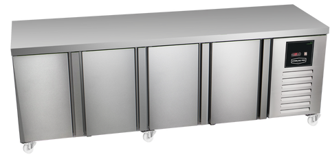 Sterling Pro Green SPI-6-250-40-NS Stainless Steel 4 Door Fridge Counter, 600mm Deep