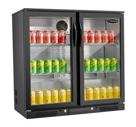 Sterling Pro Green SP2HC-BH Hinged Double Door Bottle Cooler, 180 x 330ml Bottles