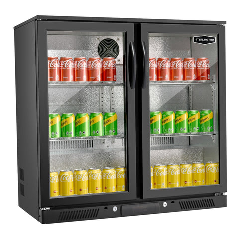 Sterling Pro Green SP2HC-BH Hinged Double Door Bottle Cooler, 180 x 330ml Bottles