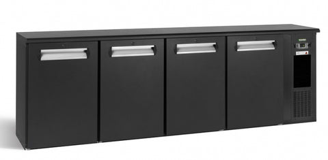 Gamko E3/2222MU84 Solid Four Door Black Undercounter Bottle Cooler, 722 x 33 Centiliters