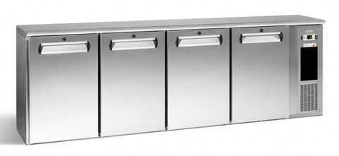 Gamko E3/2222MUCS84 Solid Four Door Stainless Steel Undercounter Bottle Cooler, 722 x 33 Centiliters