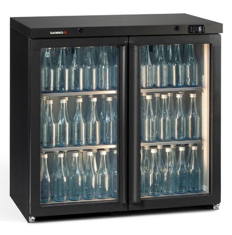 Gamko MG3/250G Maxiglass Hinged Glass Double Door Undercounter Bottle Cooler, 250 Litres