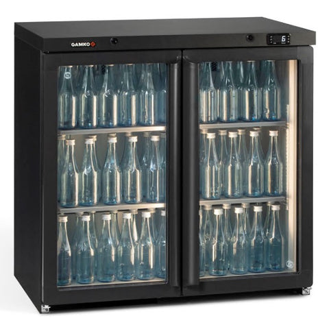 Gamko MG3/250G Maxiglass Hinged Glass Double Door Undercounter Bottle Cooler, 250 Litres