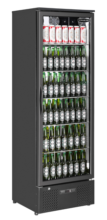 Sterling Pro Green SP110-BK Single Door Black Upright Bottle Cooler, 293 Litres
