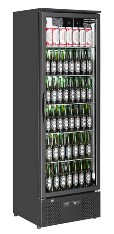 Sterling Pro Green SP110-BK Single Door Black Upright Bottle Cooler, 293 Litres