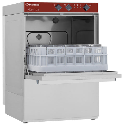 Diamond DC402/6 400mm Basket Frontloading Glasswasher, 16 Pint Capacity