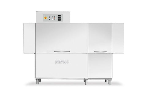 KROMO RK 1840 E-K10 Corner Rack Conveyor Dishwasher 148-190 Racks/h / 500 x 500 Basket